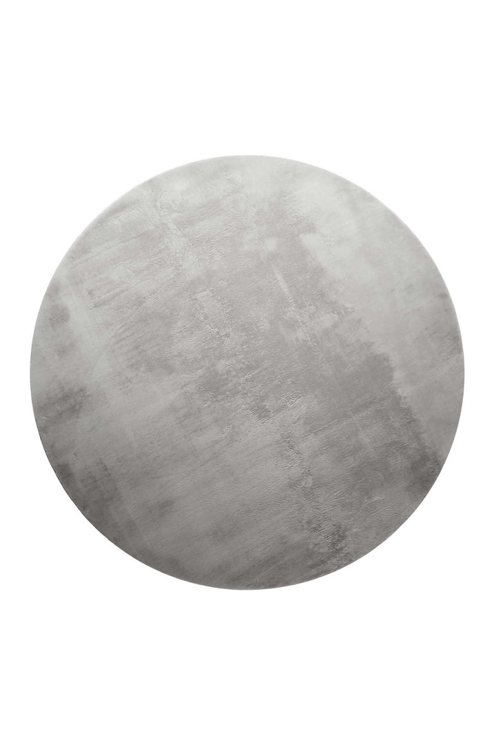 Villa Rosso Teppich hellgrau Kurzflor rund