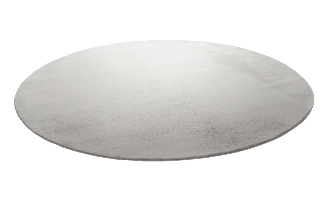 Villa Rosso Teppich hellgrau Kurzflor rund