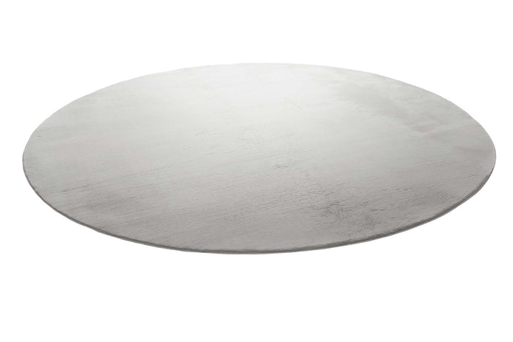 Villa Rosso Teppich hellgrau Kurzflor rund