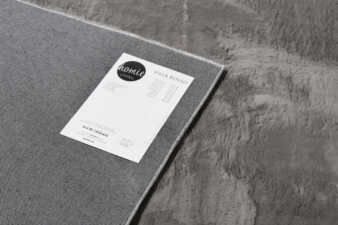 Villa Rosso Teppich anthrazit Kurzflor rechteckig