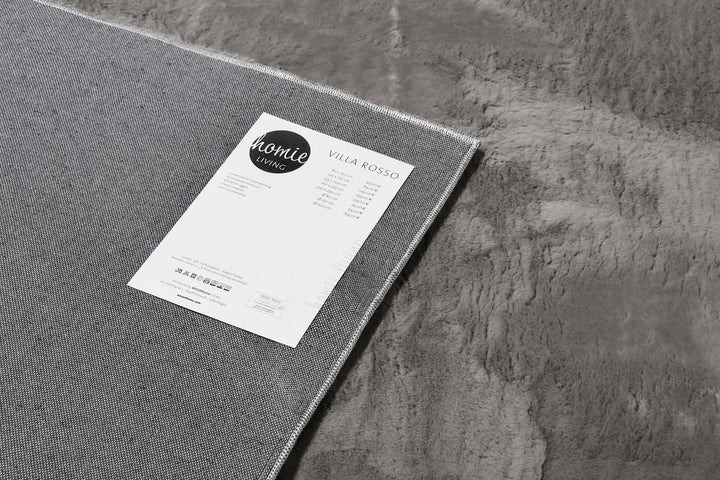 Villa Rosso Teppich anthrazit Kurzflor rechteckig