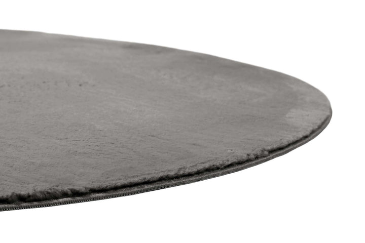 Villa Rosso Teppich anthrazit Kurzflor rund