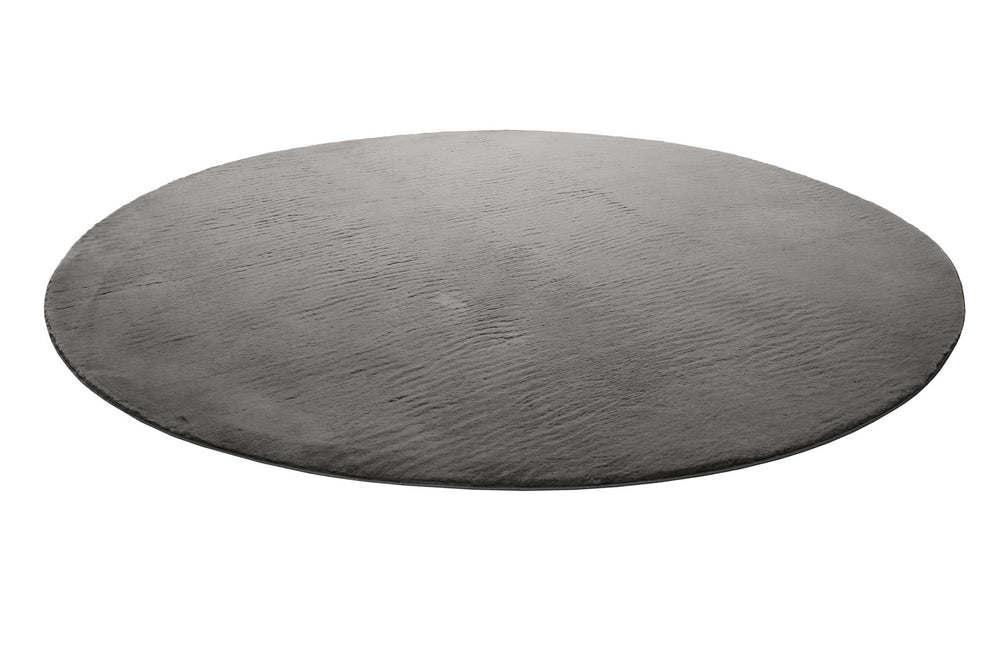 Villa Rosso Teppich anthrazit Kurzflor rund