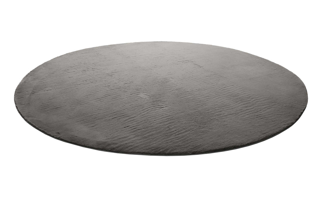 Villa Rosso Teppich anthrazit Kurzflor rund