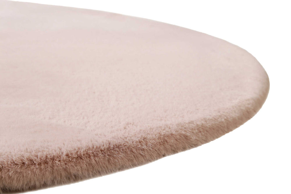 Vita Teppich rosa Hochflor rund