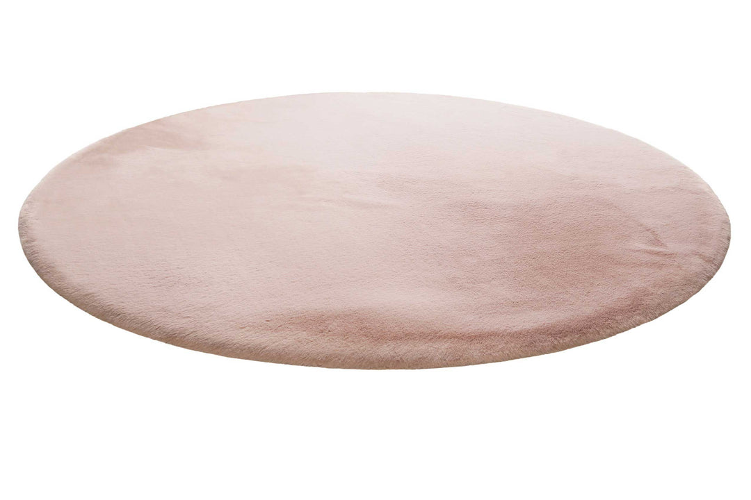 Vita Teppich rosa Hochflor rund
