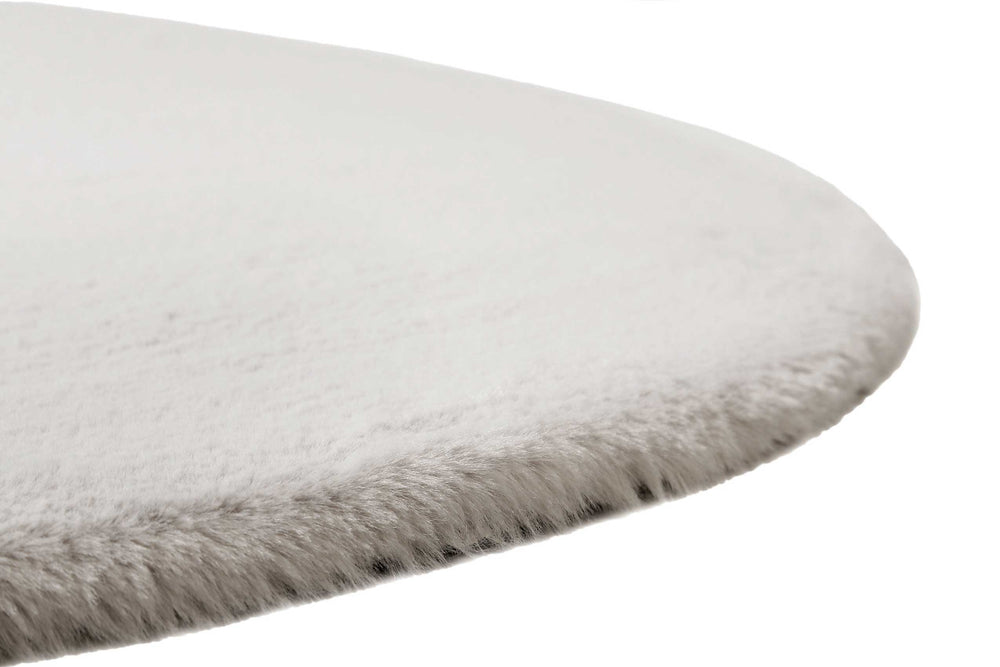 Vita Teppich hellgrau Hochflor rund