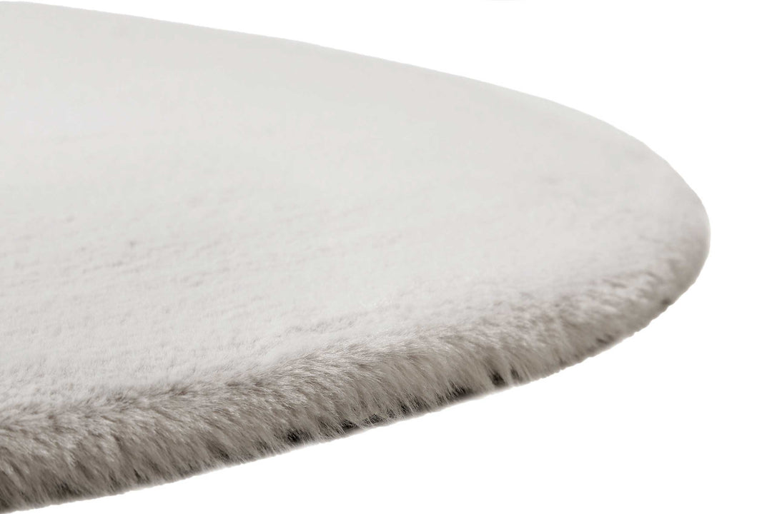 Vita Teppich hellgrau Hochflor rund