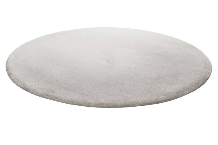 Vita Teppich hellgrau Hochflor rund
