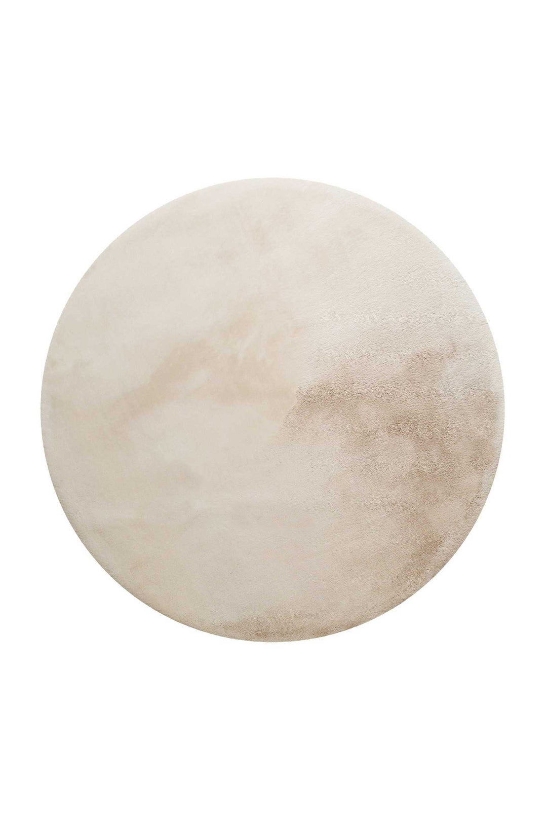 Vita Teppich creme beige Hochflor rund