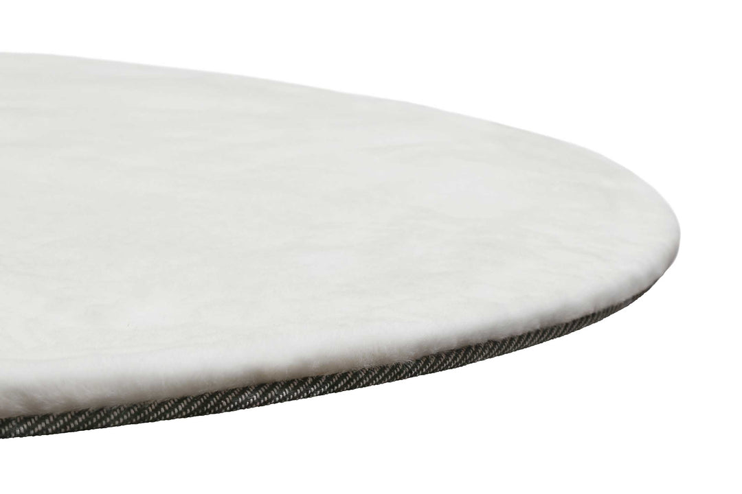 Vita Teppich beige weiß Hochflor rund