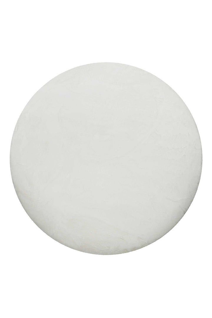 Vita Teppich beige weiß Hochflor rund