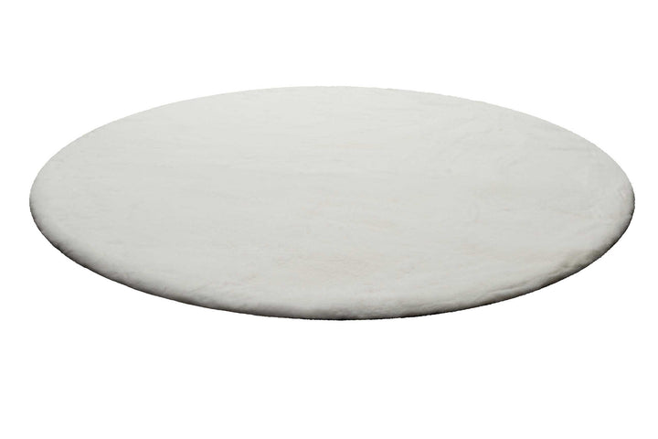 Vita Teppich beige weiß Hochflor rund