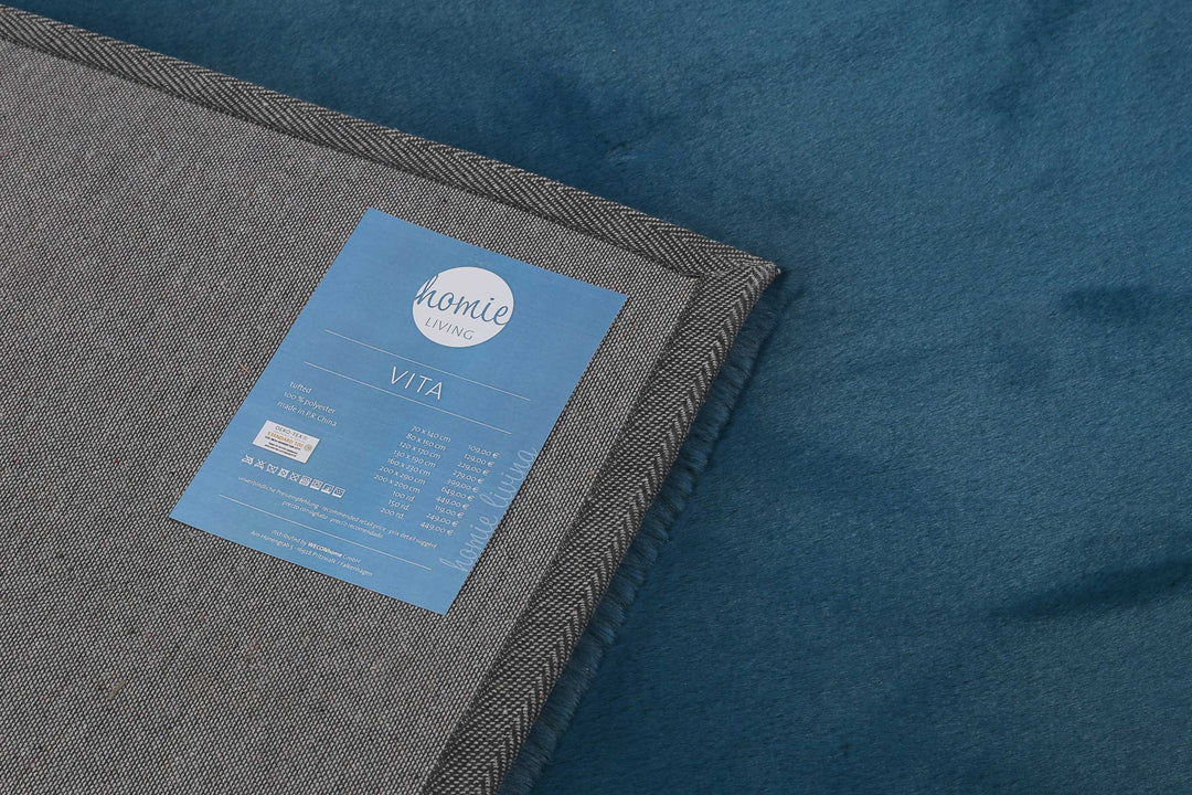 Vita Teppich petrol Hochflor rechteckig