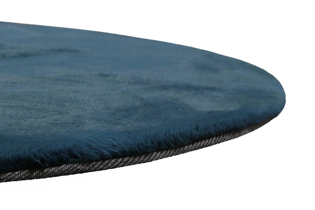 Vita Teppich petrol Hochflor rund