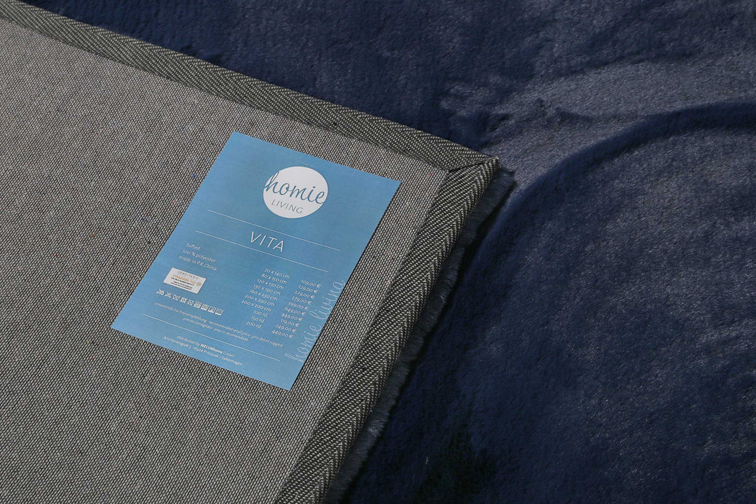 Vita Teppich dunkelblau Hochflor rechteckig