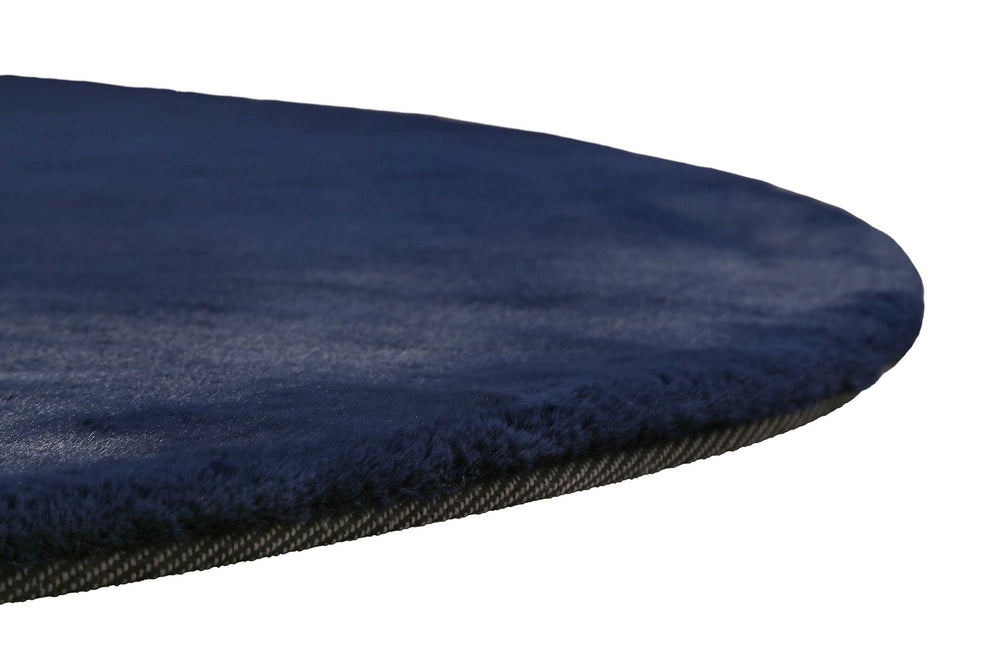 Vita Teppich dunkelblau Hochflor rund