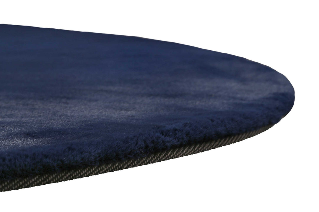 Vita Teppich dunkelblau Hochflor rund