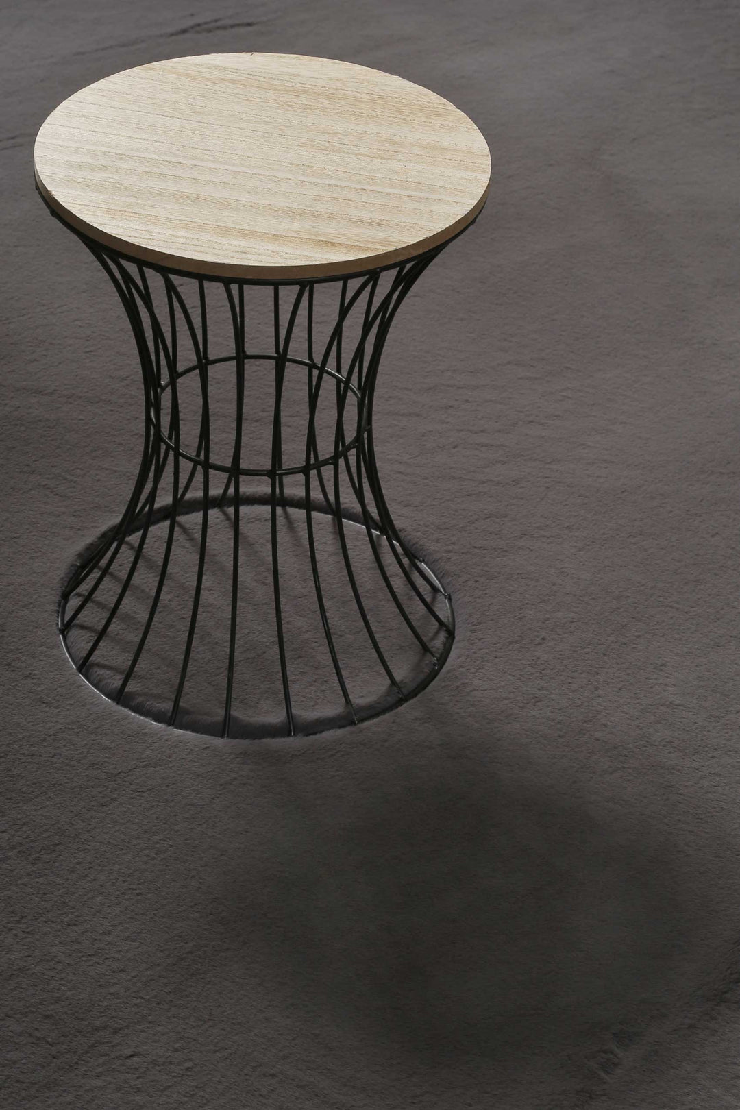 Vita Teppich anthrazit Hochflor rund