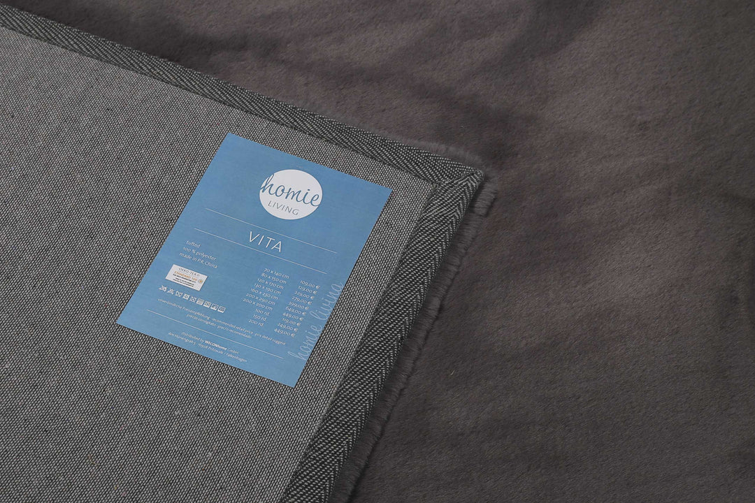 Vita Teppich anthrazit Hochflor rechteckig