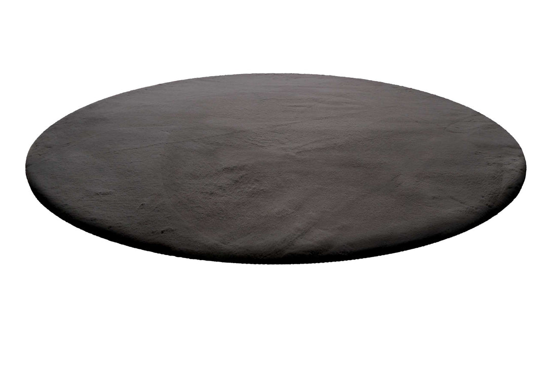 Vita Teppich anthrazit Hochflor rund