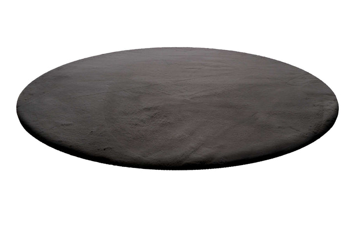 Vita Teppich anthrazit Hochflor rund
