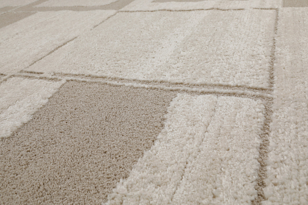 Ingvar Teppich creme beige Kurzflor rechteckig