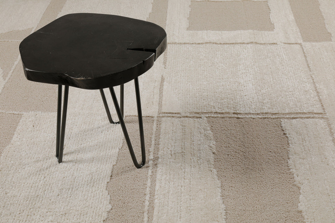 Ingvar Teppich creme beige Kurzflor rechteckig