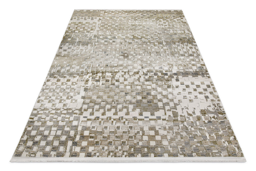 Jala Teppich beige Kurzflor rechteckig