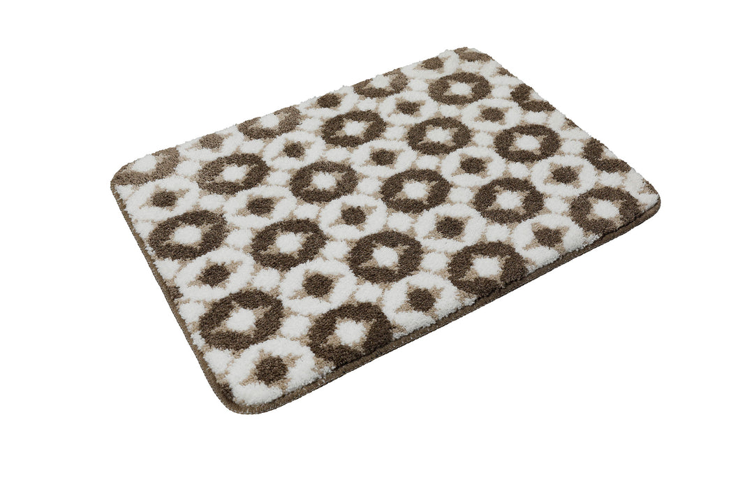 J&J Badteppich taupe beige  Kurzflor rechteckig