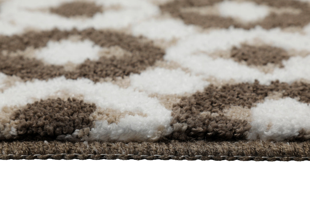 J&J Badteppich taupe beige  Kurzflor rechteckig