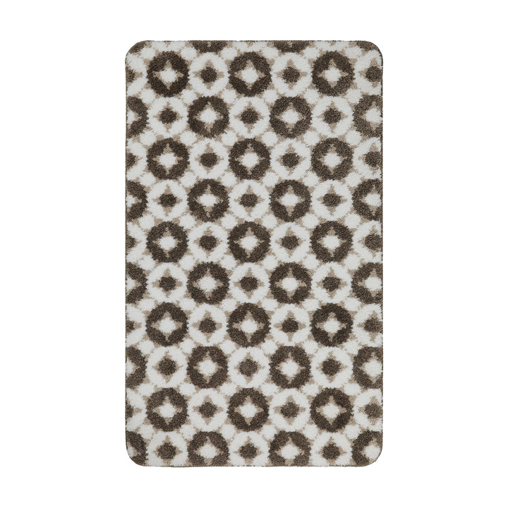 J&J Badteppich taupe beige  Kurzflor rechteckig