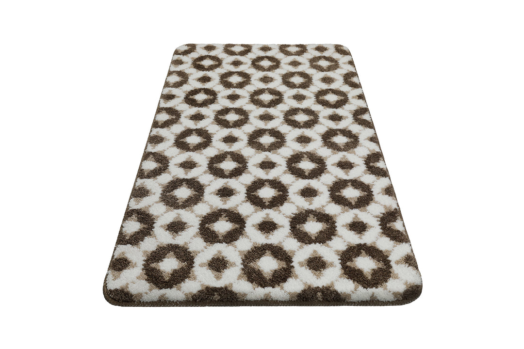 J&J Badteppich taupe beige  Kurzflor rechteckig