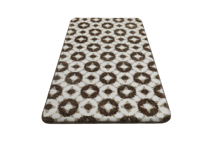 J&J Badteppich taupe beige  Kurzflor rechteckig