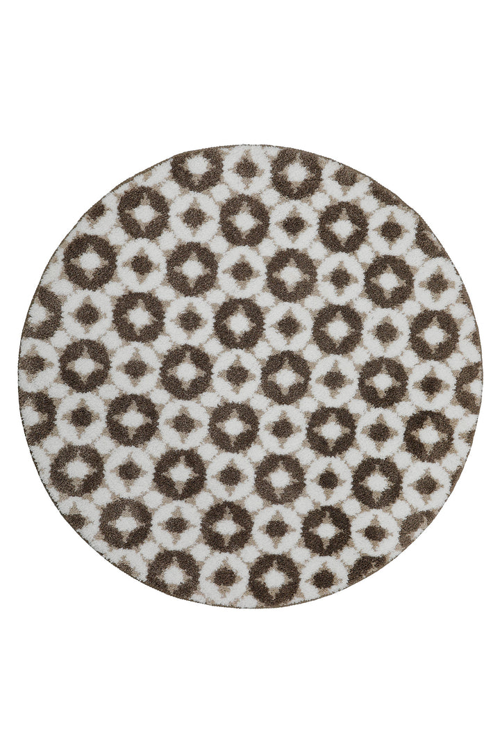 J&J Badteppich taupe beige  Kurzflor rund