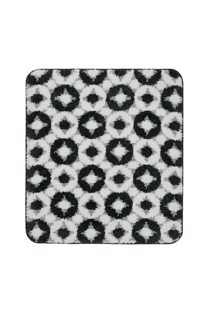 J&J Badteppich anthrazit grau Kurzflor rechteckig