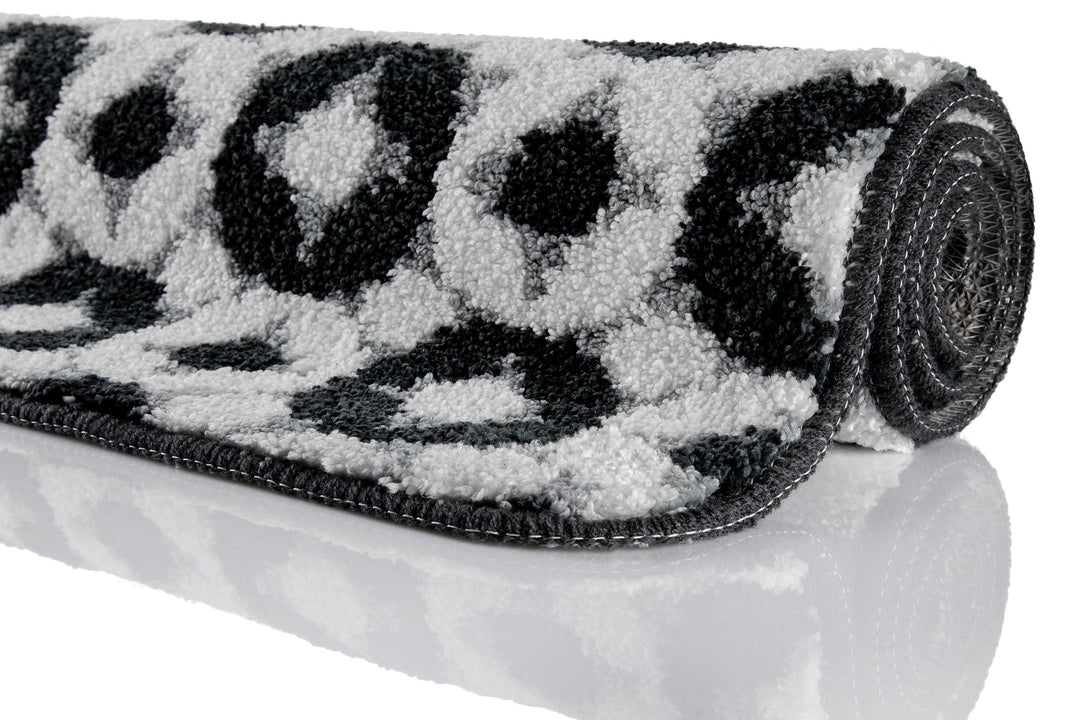 J&J Badteppich anthrazit grau Kurzflor rechteckig