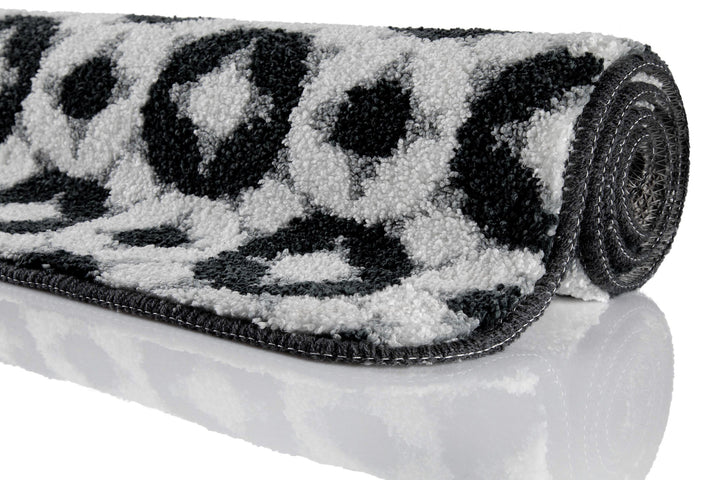 J&J Badteppich anthrazit grau Kurzflor rechteckig