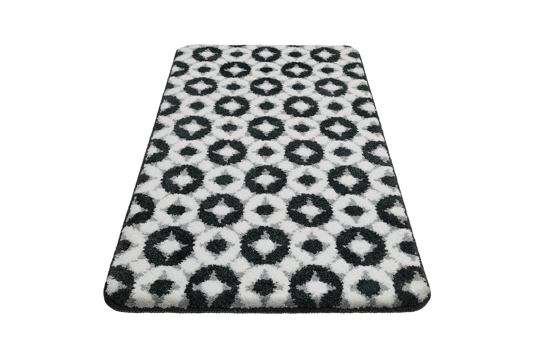 J&J Badteppich anthrazit grau Kurzflor rechteckig