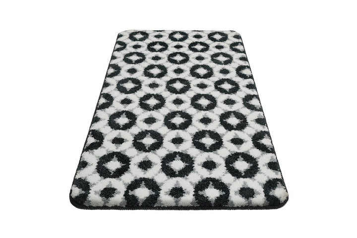 J&J Badteppich anthrazit grau Kurzflor rechteckig