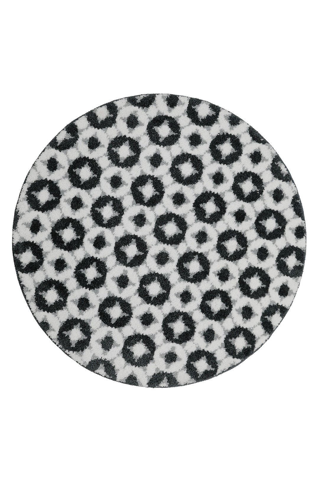 J&J Badteppich anthrazit grau Kurzflor rund