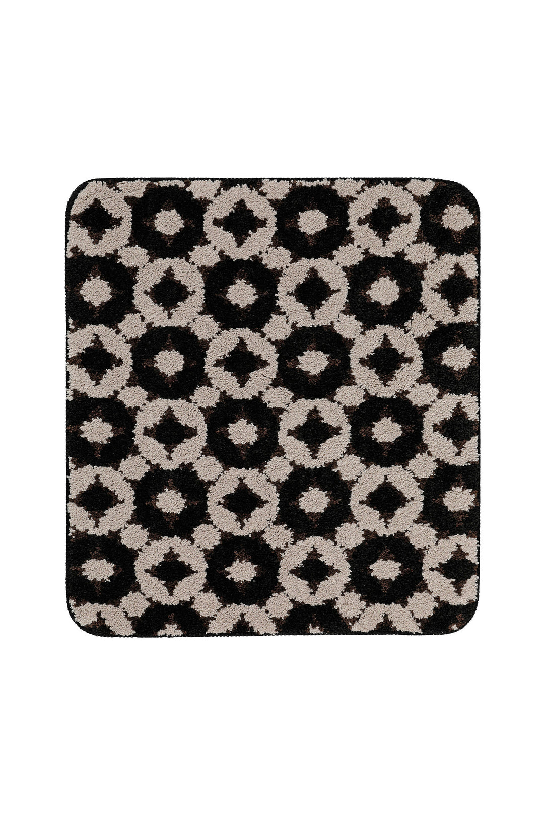 J&J Badteppich schwarz braun Kurzflor rechteckig