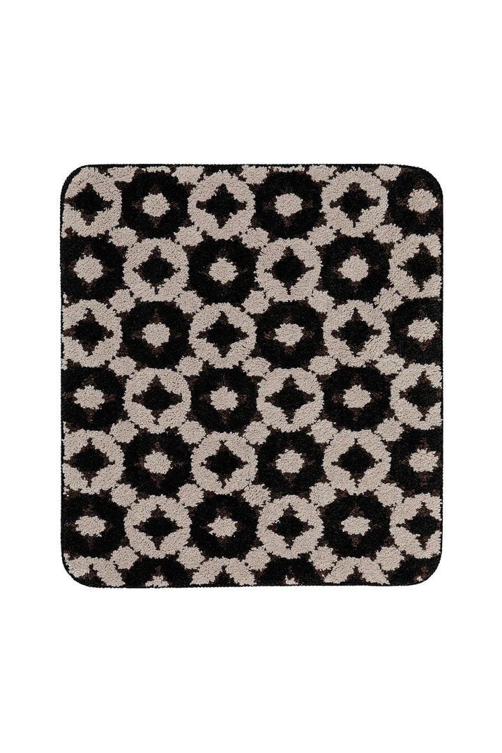 J&J Badteppich schwarz braun Kurzflor rechteckig