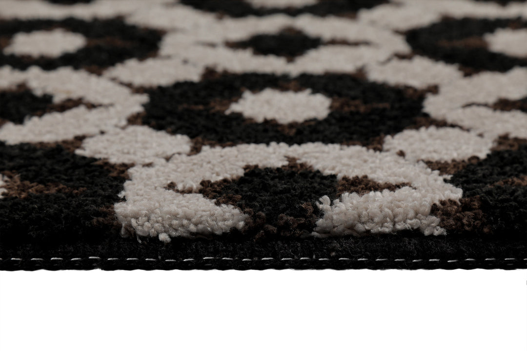 J&J Badteppich schwarz braun Kurzflor rechteckig