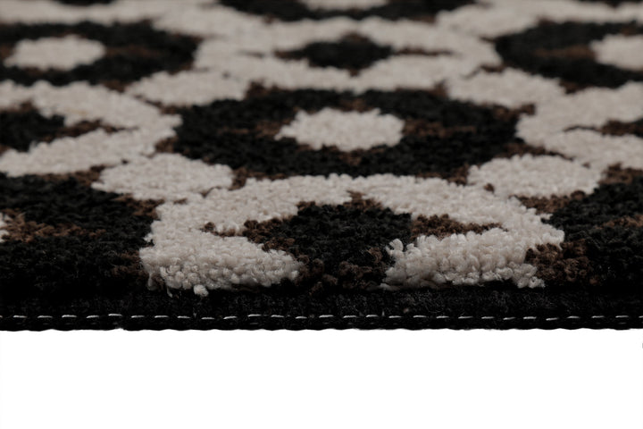 J&J Badteppich schwarz braun Kurzflor rechteckig