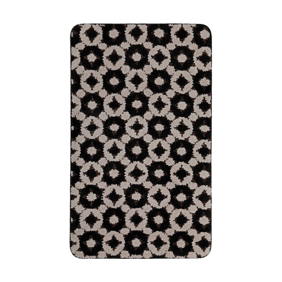 J&J Badteppich schwarz braun Kurzflor rechteckig