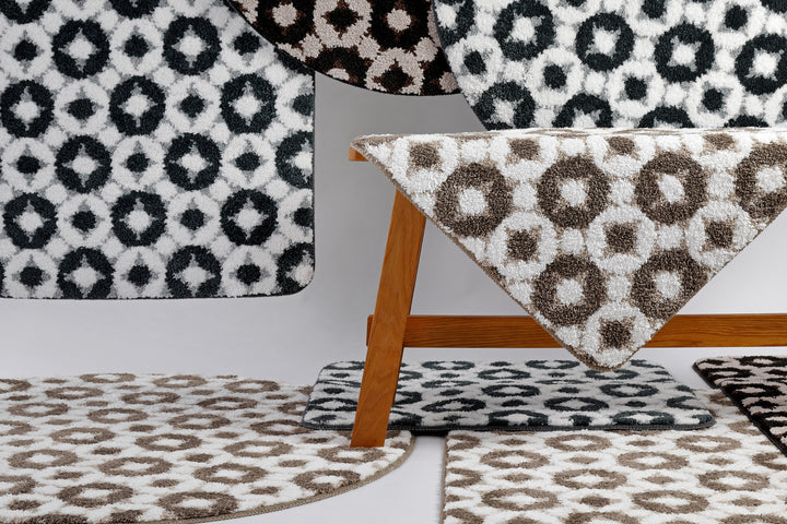 J&J Badteppich taupe beige  Kurzflor rechteckig