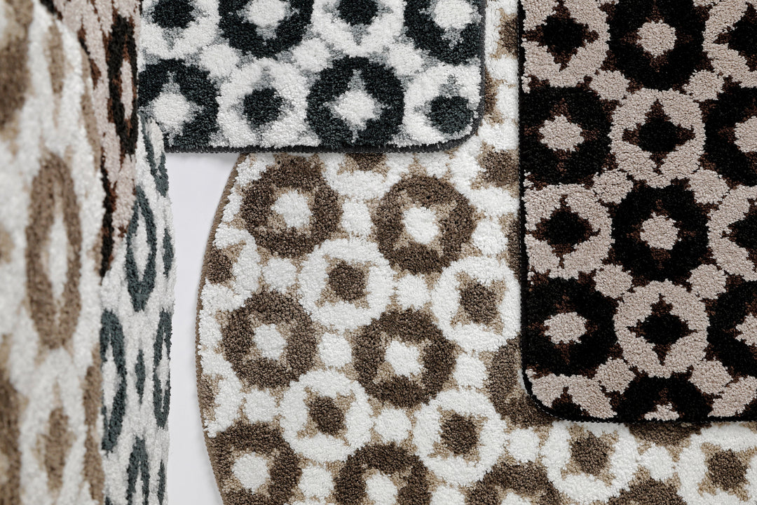 J&J Badteppich taupe beige  Kurzflor rechteckig