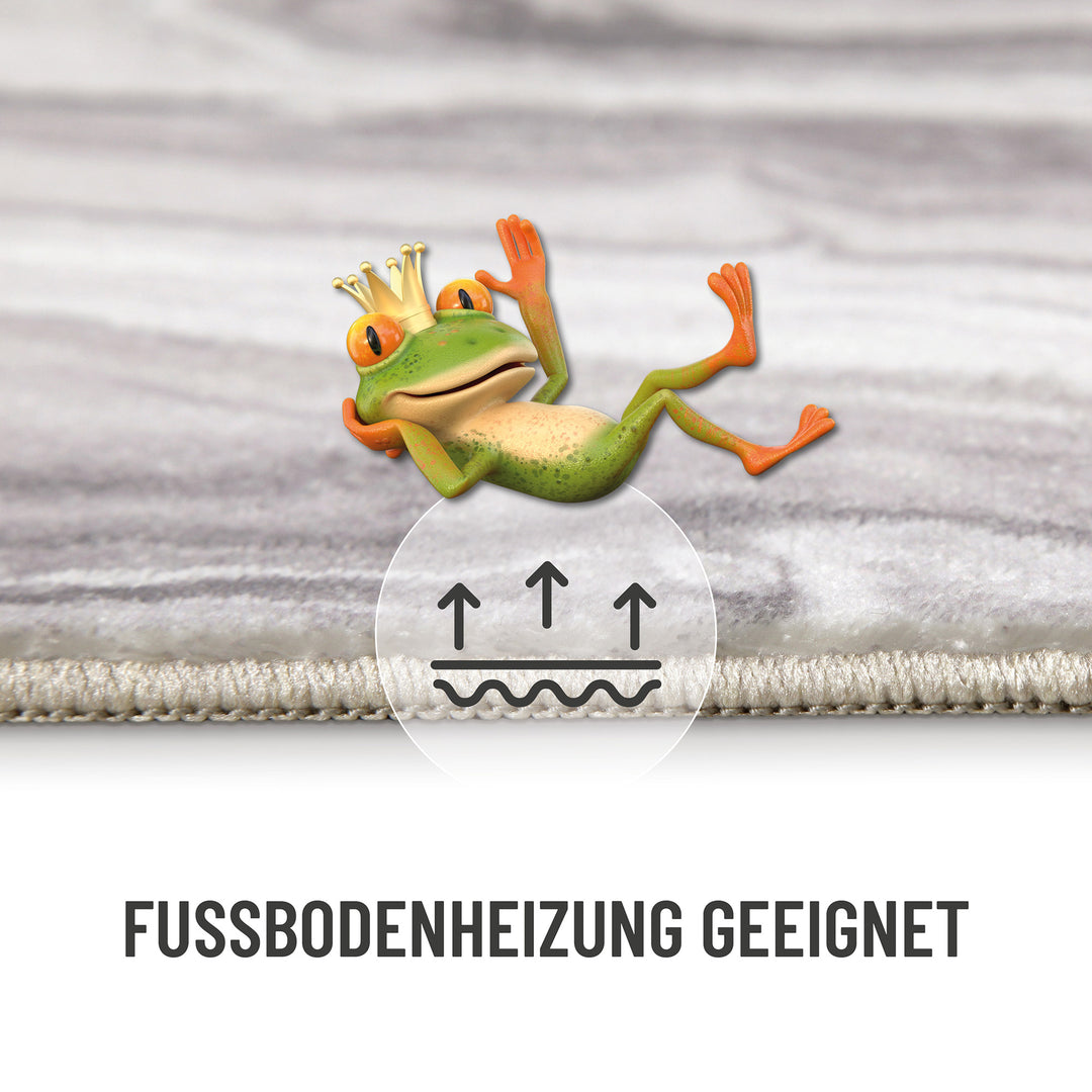 Jani Badteppich greige Kurzflor rechteckig