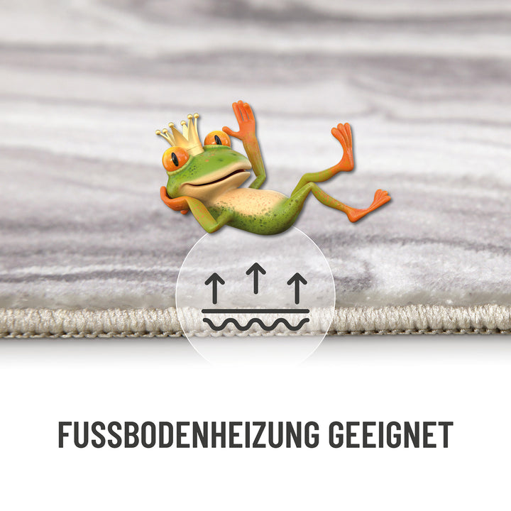 Jani Badteppich greige Kurzflor rechteckig